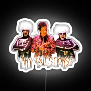 David S Pumpkins Any Questions V White BG Led RGB Neon Sign