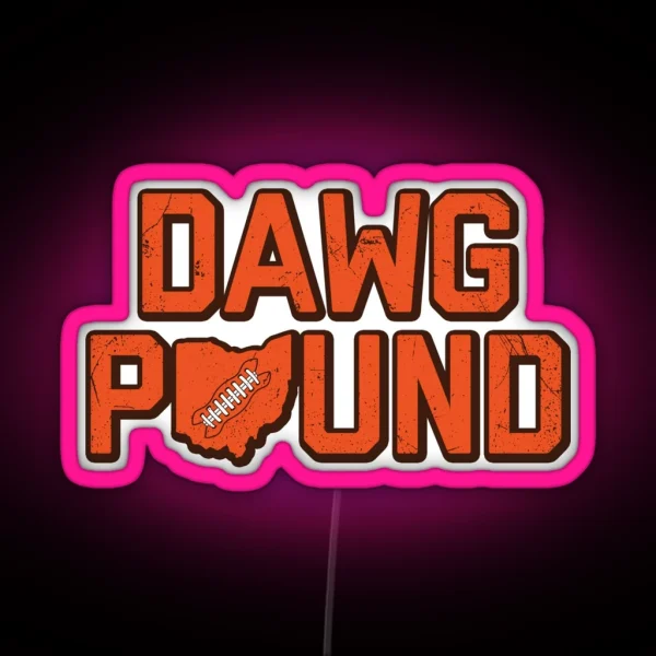 Dawg Pound White RGB Neon Sign