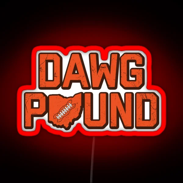 Dawg Pound White RGB Neon Sign