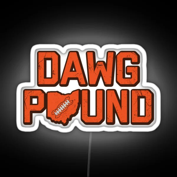 Dawg Pound White RGB Neon Sign
