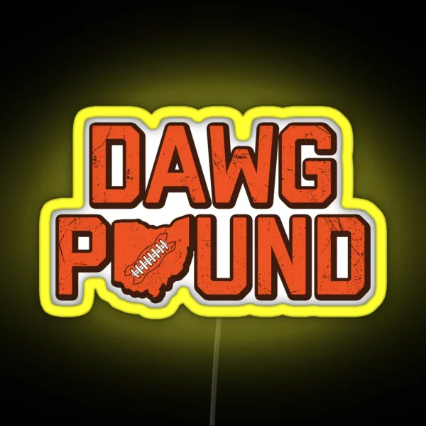 Dawg Pound White RGB Neon Sign