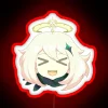 Bright RGB illuminated Genshin Impact Paimon daydreaming face neon sign art