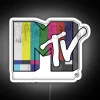 Retro MTV Neon Sign with Bright RGB Color and Vibrant Glow