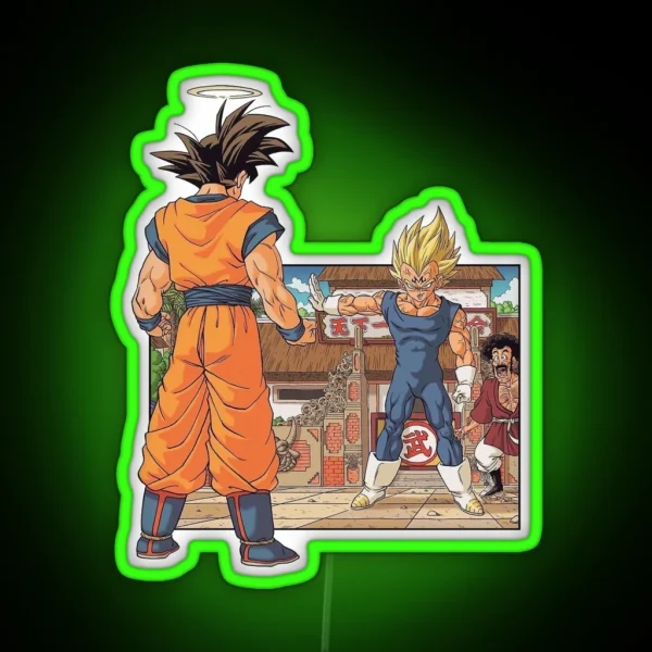DBZ Battle Scenes Goku V Vegeta RGB Neon Sign