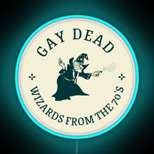 Dead Gay Wizard From The 70 S Vintage Look RGB Neon Sign