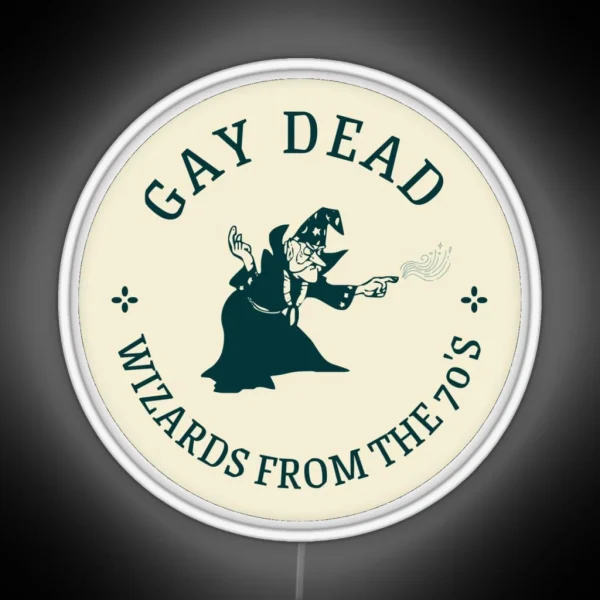 Dead Gay Wizard From The 70 S Vintage Look RGB Neon Sign