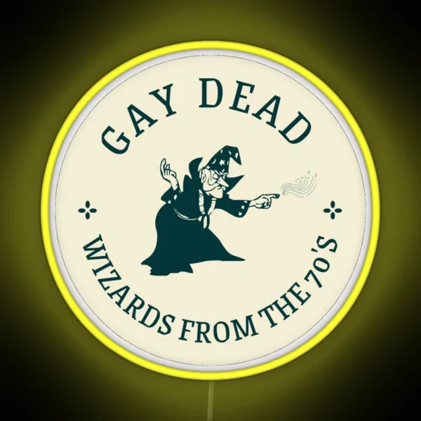 Dead Gay Wizard From The 70 S Vintage Look RGB Neon Sign