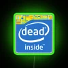 Vibrant Dead Inside Quote in Multicolor RGB Neon Light Sign Art