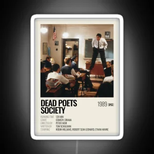 Dead Poets Society 1989 Movie Poster RGB Neon Sign