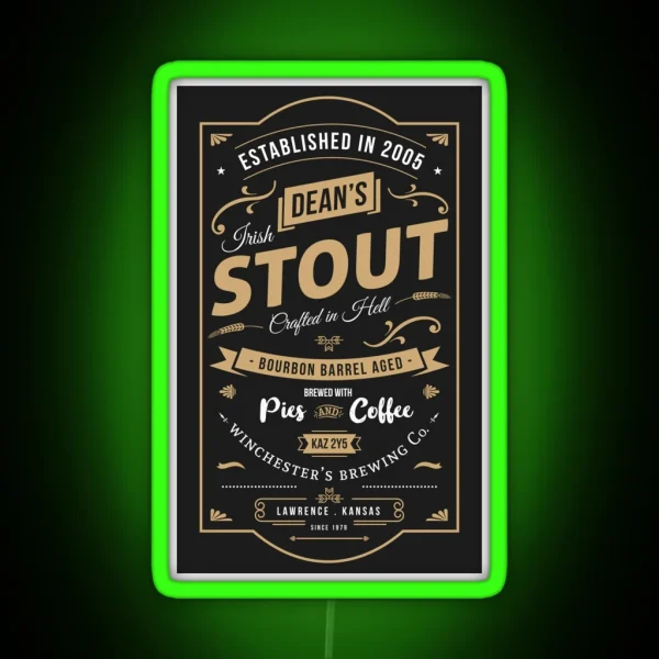 Dean S Irish Stout RGB Neon Sign