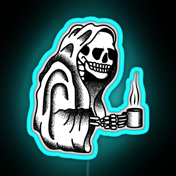 Death Before Decaf RGB Neon Sign