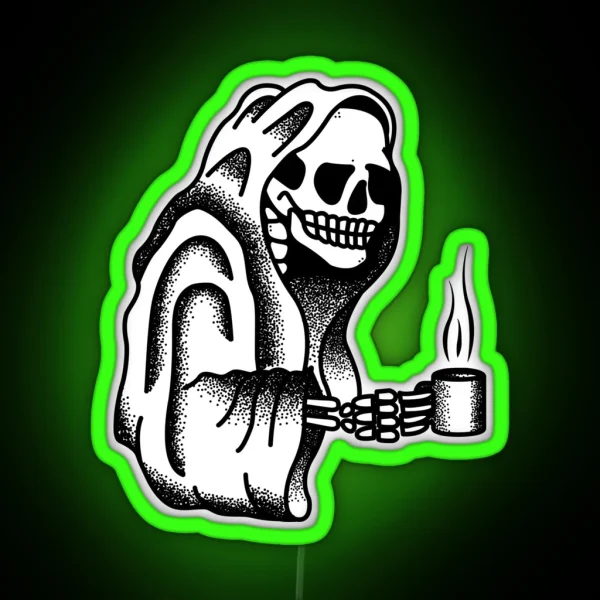 Death Before Decaf RGB Neon Sign