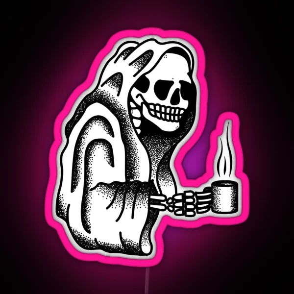 Death Before Decaf RGB Neon Sign