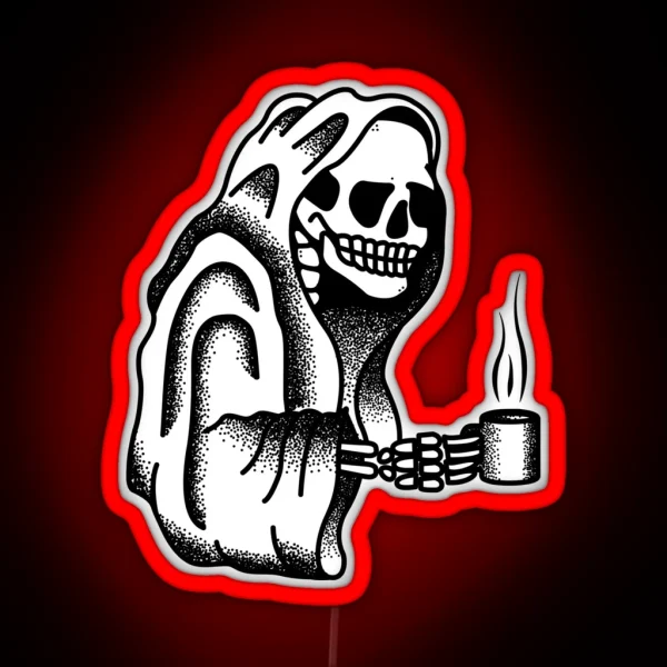 Death Before Decaf RGB Neon Sign