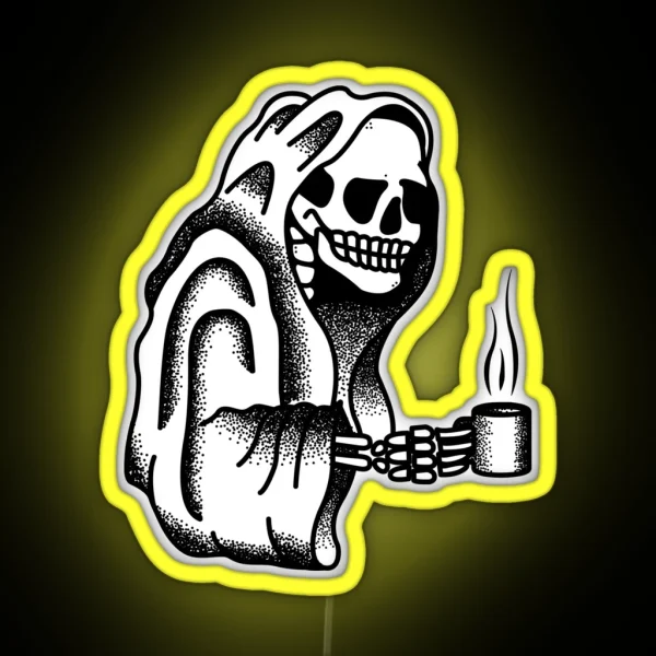 Death Before Decaf RGB Neon Sign