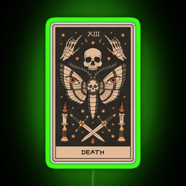 Death Moth Tarot RGB Neon Sign