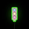 Eye-catching neon death sign with vibrant RGB color glow accents.