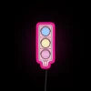 Glowing death neon sign with vibrant rgb color effects