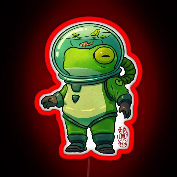 Deep Diver Frog Asian Artwork RGB Neon Sign