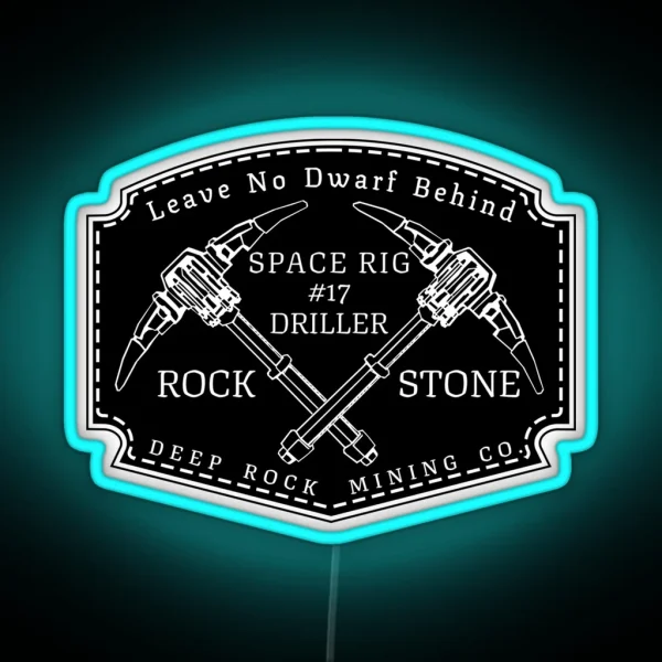 Deep Rock Galactic Driller Patch Led Magnet RGB Neon Sign