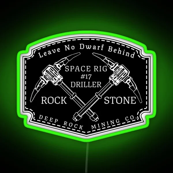 Deep Rock Galactic Driller Patch Led Magnet RGB Neon Sign