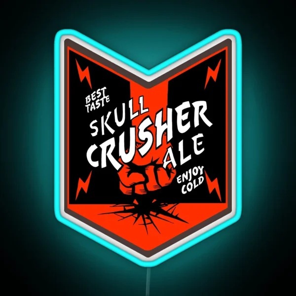 Deep Rock Galactic Skull Crusher Ale Beer Logo RGB Neon Sign