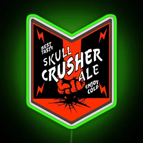 Deep Rock Galactic Skull Crusher Ale Beer Logo RGB Neon Sign