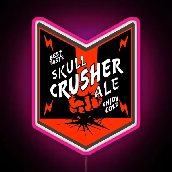 Deep Rock Galactic Skull Crusher Ale Beer Logo RGB Neon Sign