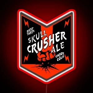 Deep Rock Galactic Skull Crusher Ale Beer Logo RGB Neon Sign