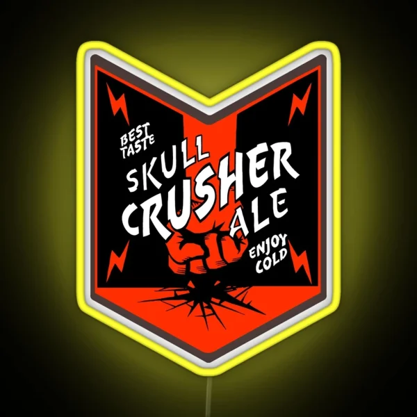 Deep Rock Galactic Skull Crusher Ale Beer Logo RGB Neon Sign