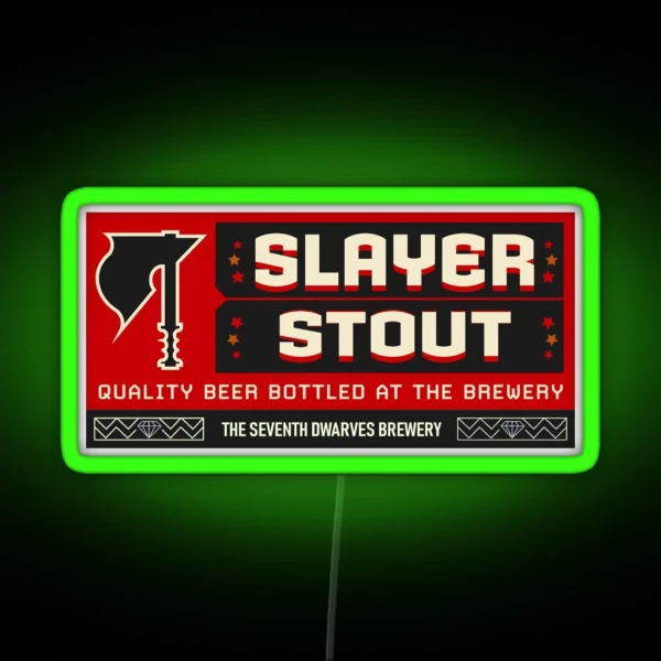 Deep Rock Galactic Slayer Stout Beer RGB Neon Sign