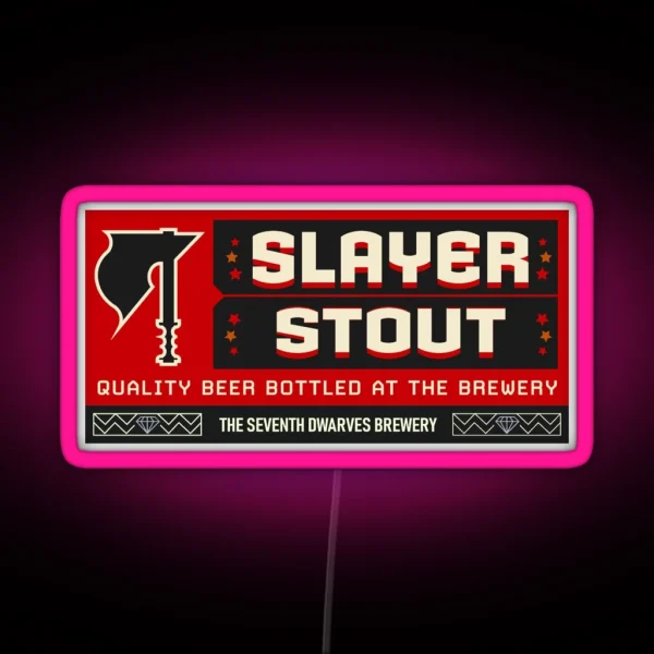 Deep Rock Galactic Slayer Stout Beer RGB Neon Sign