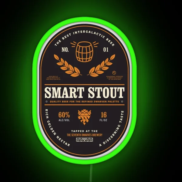 Deep Rock Galactic Smart Stout RGB Neon Sign