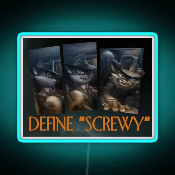 Define Screwy RGB Neon Sign