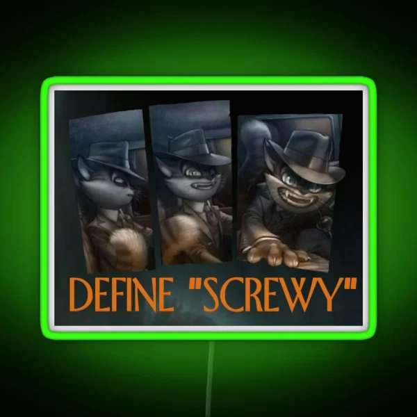 Define Screwy RGB Neon Sign