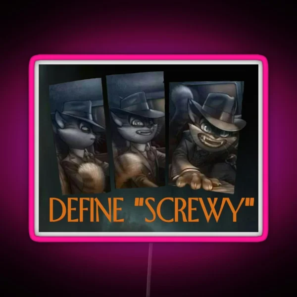Define Screwy RGB Neon Sign