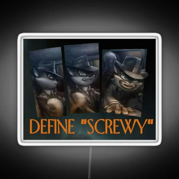 Define Screwy RGB Neon Sign
