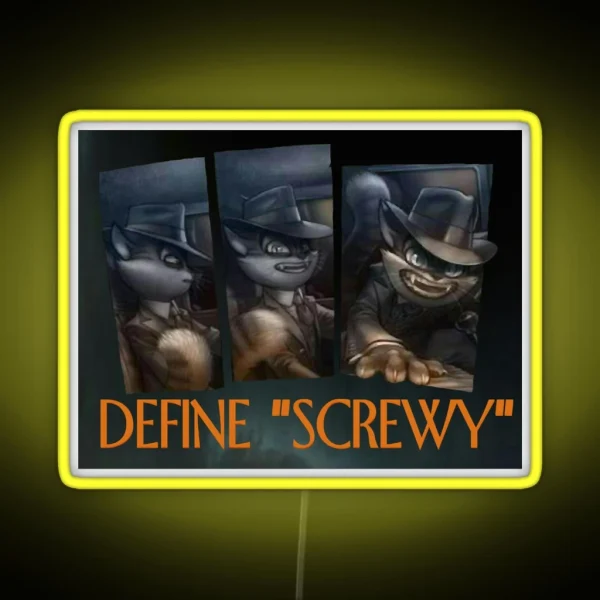 Define Screwy RGB Neon Sign