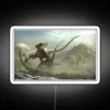 RGB Neon Dinosaur Sign Featuring Deinonychus and Sauroposeidon Illustration