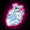 Handmade Delft Heart Patterned RGB Neon Sign for Home Decor