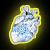 Modern Dutch-inspired heart-shaped LED sign with vibrant color changing capabilities.