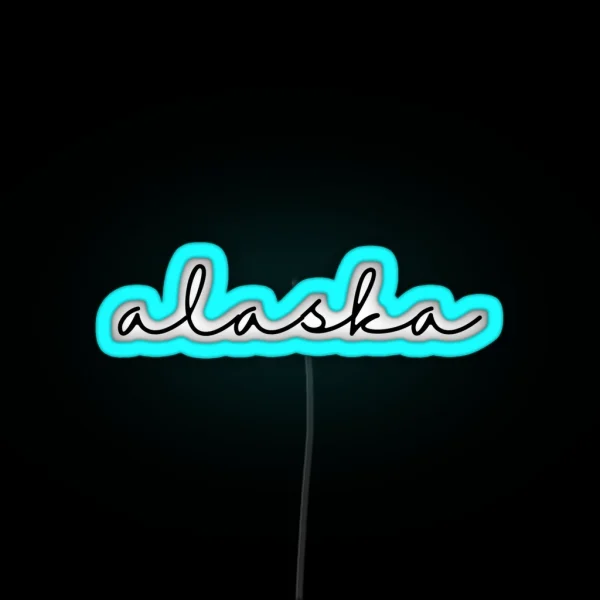 Delicate Alaska Font RGB Neon Sign