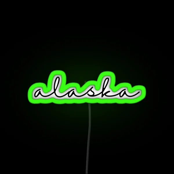 Delicate Alaska Font RGB Neon Sign