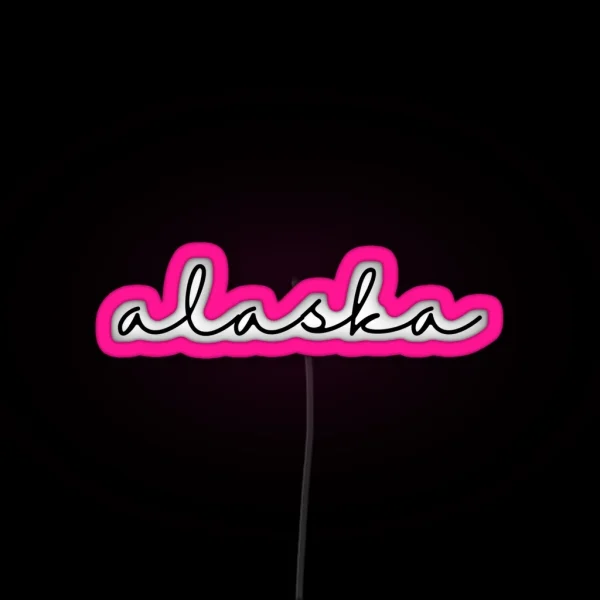 Delicate Alaska Font RGB Neon Sign