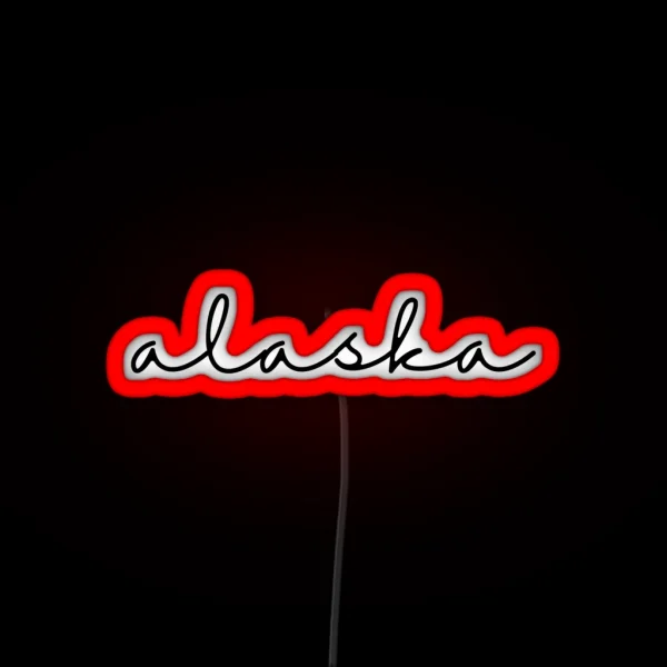 Delicate Alaska Font RGB Neon Sign