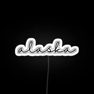 Delicate Alaska Font RGB Neon Sign