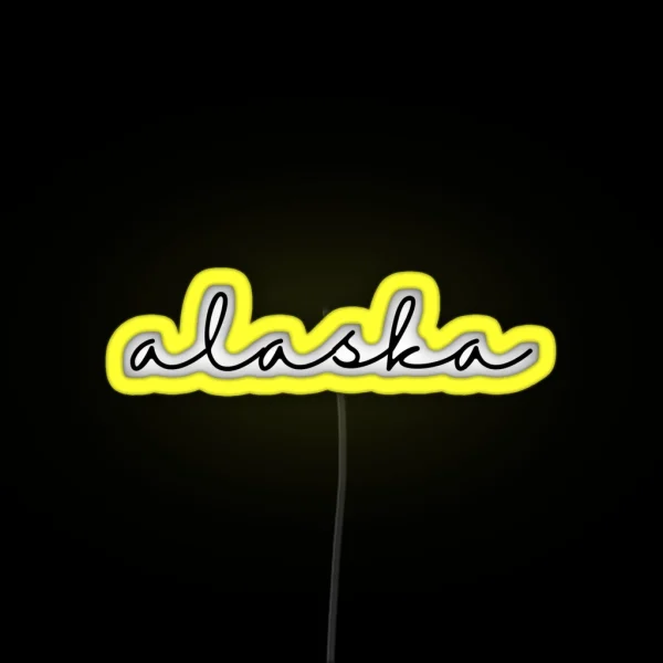 Delicate Alaska Font RGB Neon Sign