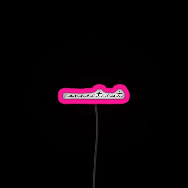 Delicate Connecticut Font RGB Neon Sign