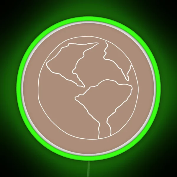 Delicate Earth Line Art RGB Neon Sign