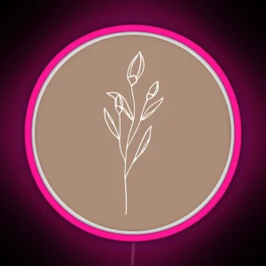 Delicate Floral Line Art RGB Neon Sign